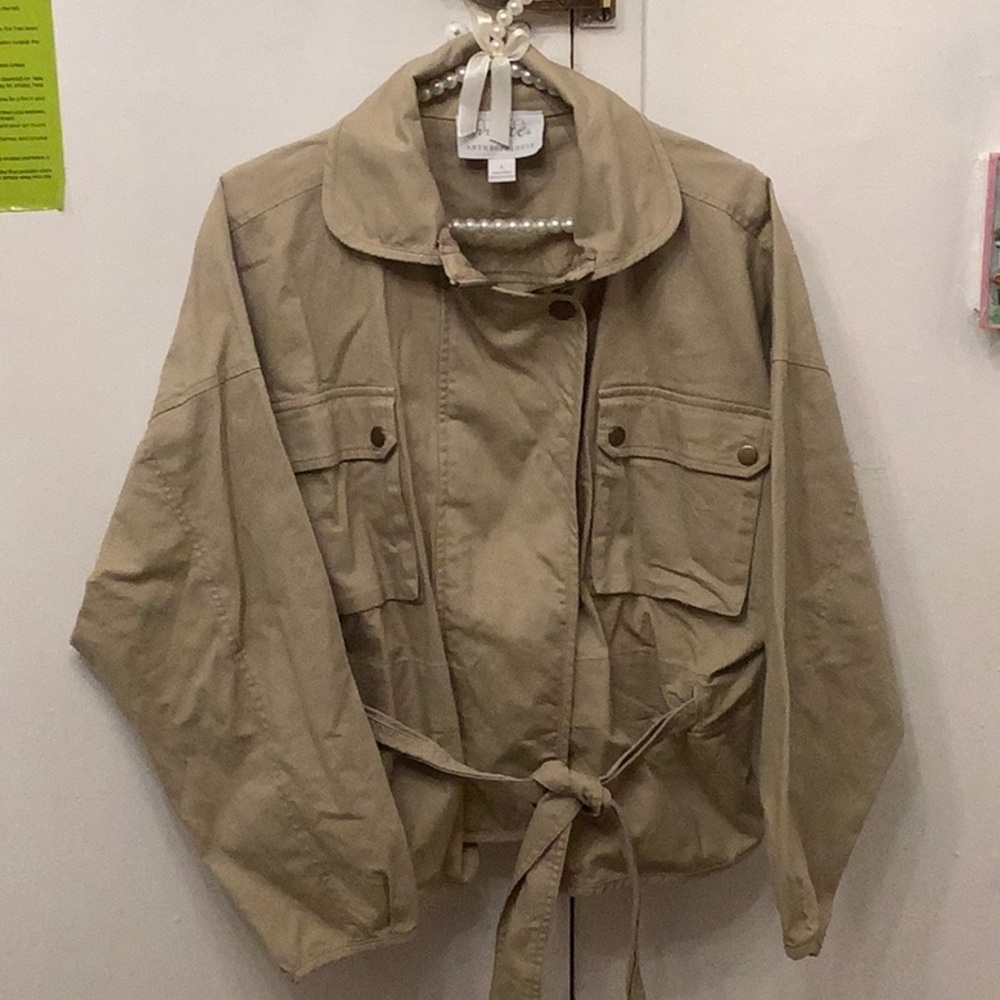 Anthropologie Mare Mare Utility Jacket Size Large Boho Crop Camel Color​​